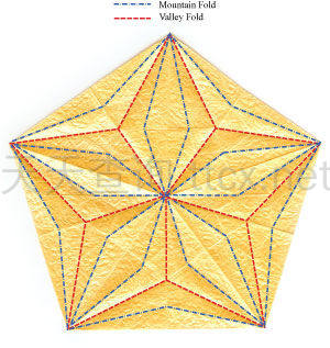 浮雕五角星折纸-43