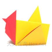 传统折纸公鸡