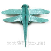 传统折纸蜻蜓